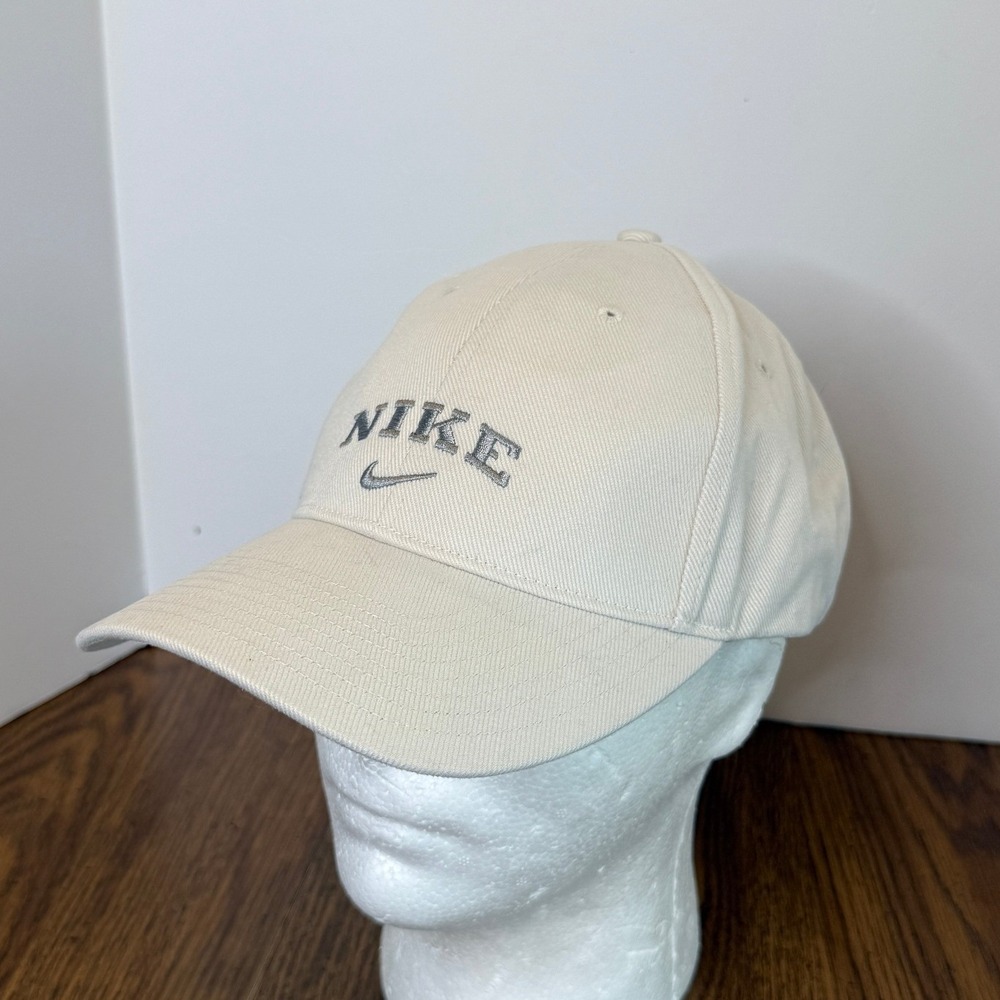 Nike Heritage 86 Spellout Swoosh Logo Hat Cream Off White Adjustable Cap Mens